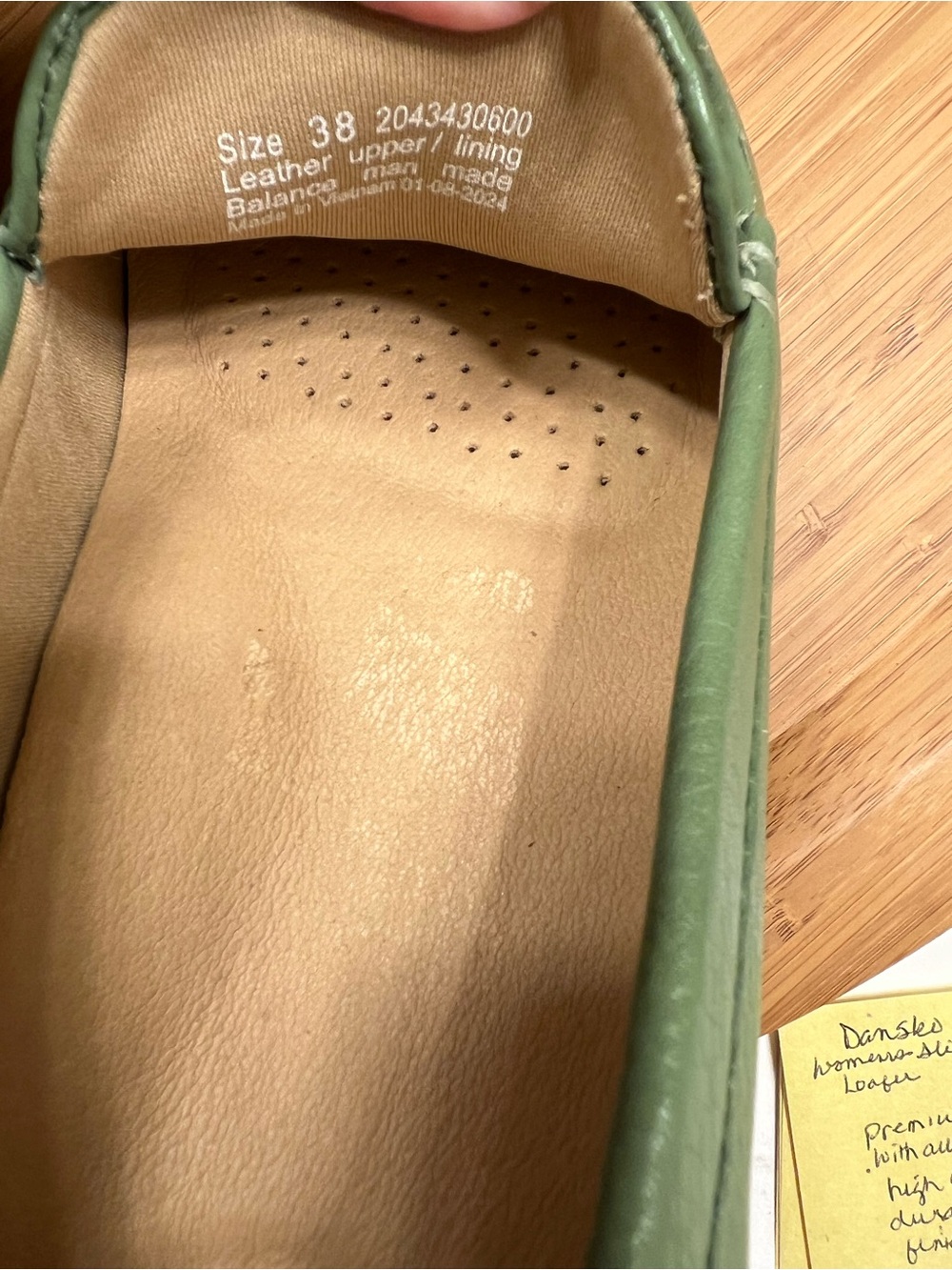 Dansko Lorri Leather NEW Woman’s Slip On GreenLoafers Size 38 US Sz 7.5 -8 - Picture 7 of 8